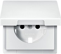 Лицевая панель Schneider Electric Merten Antique для 1-м. розетки 220Вт с крышкой белый